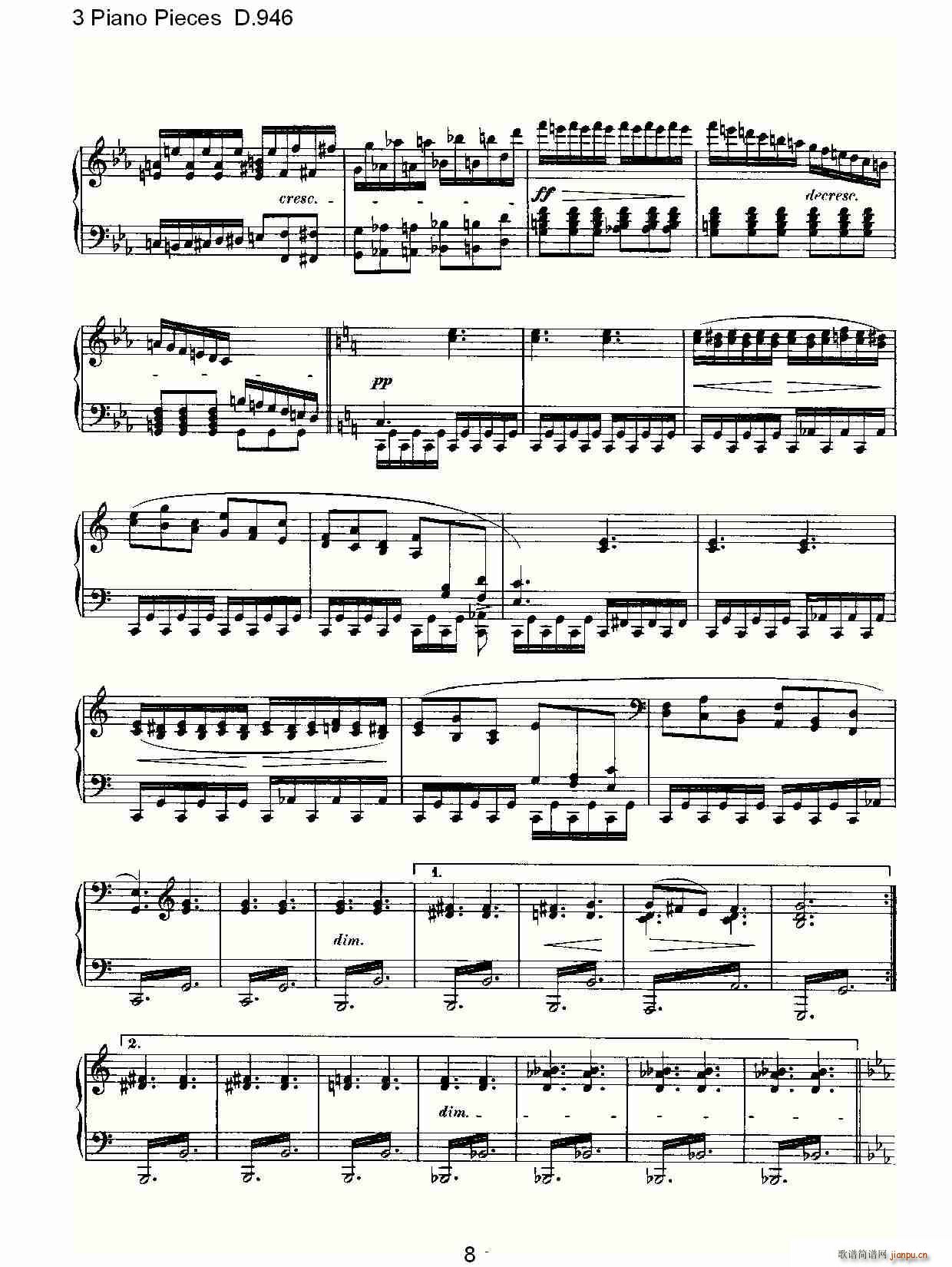3 Piano Pieces D.946(V)8