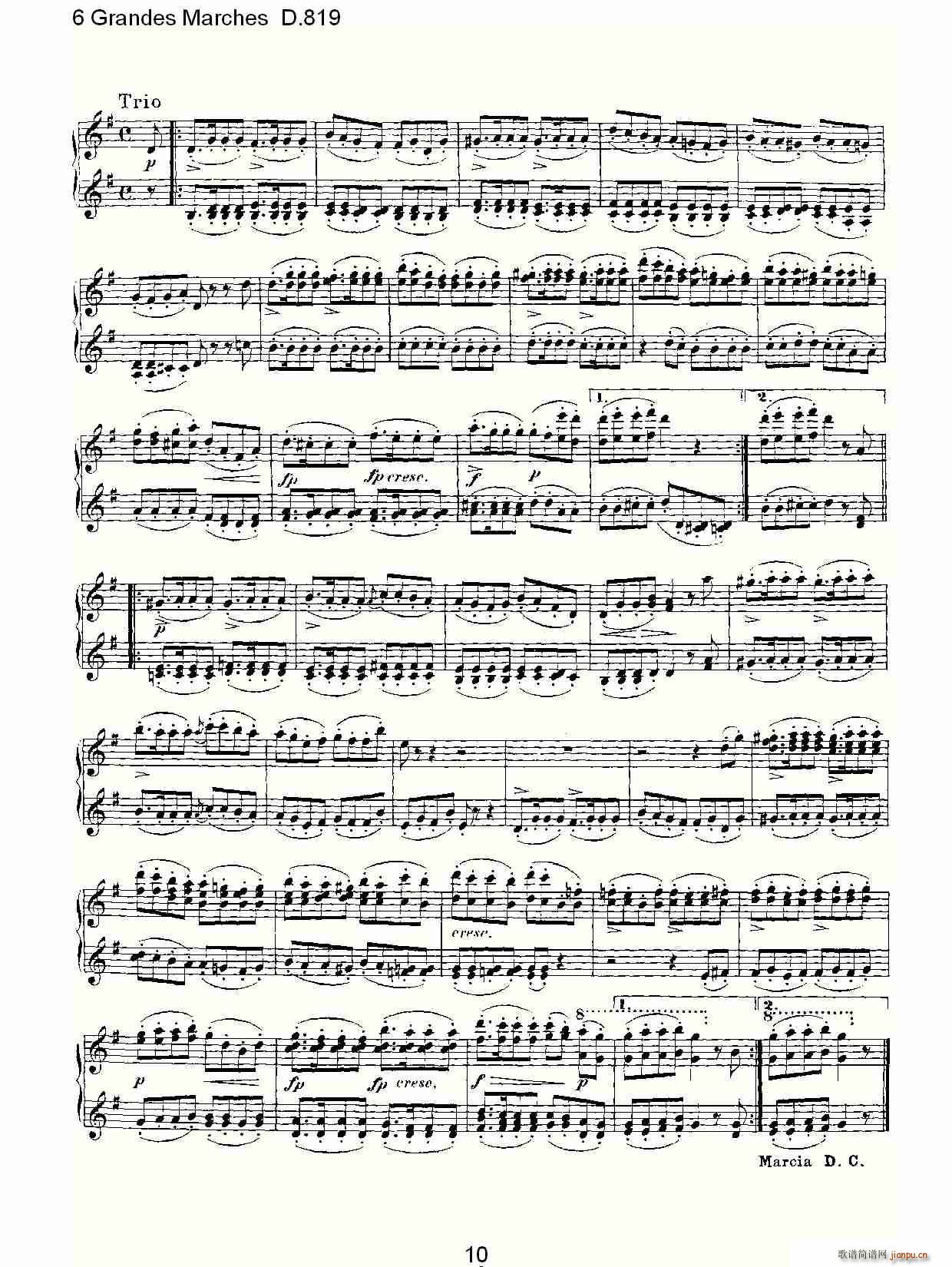 6 Grandes Marches D.819(ʮּ)10