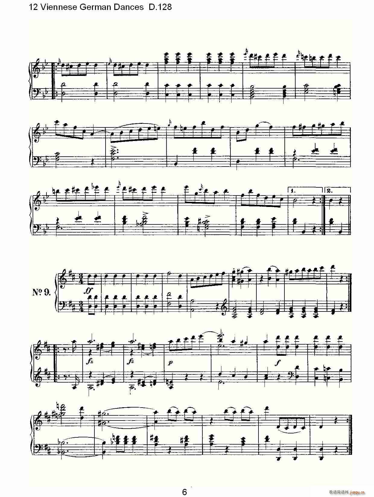 12 Viennese German Dances D.128(ʮּ)6
