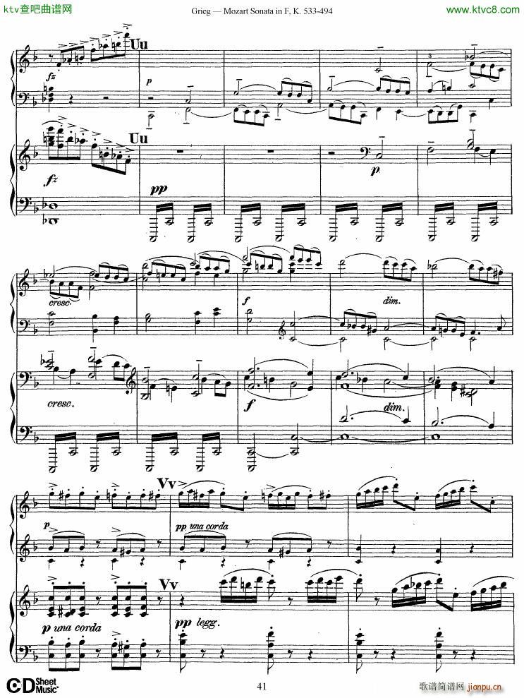 Grieg Sonata K 533 Mozart 2nd Piano Grieg(V)41