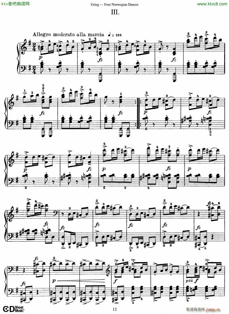 Grieg Four Norwegian Dances(V)12