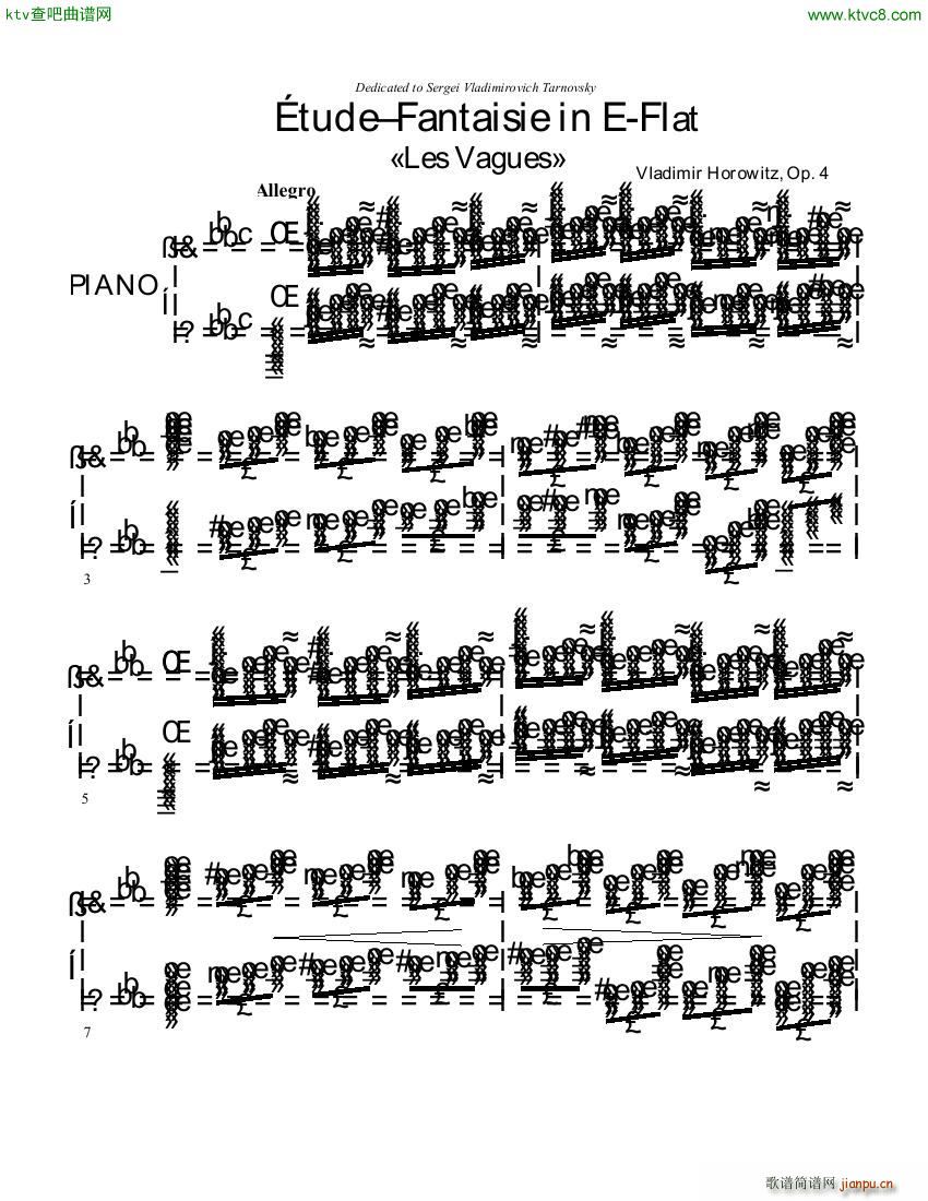 Horowitz etude fantasy les vagues op 4(V)1