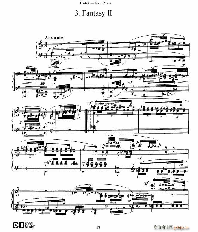 Bartok DD 71 Four Piano Pieces(V)18