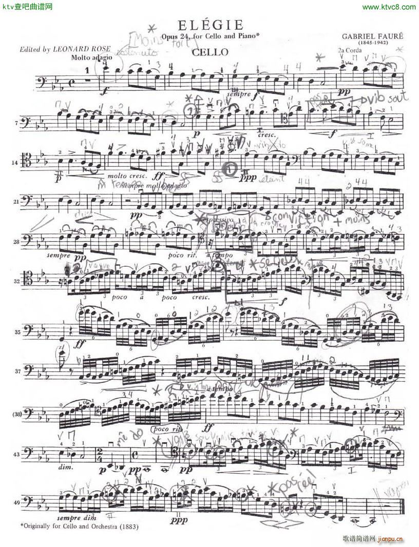 Faure elegie Op 24 Cello(V)1