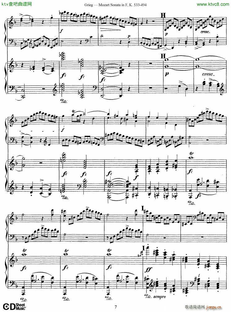 Grieg Sonata K 533 Mozart 2nd Piano Grieg(V)7