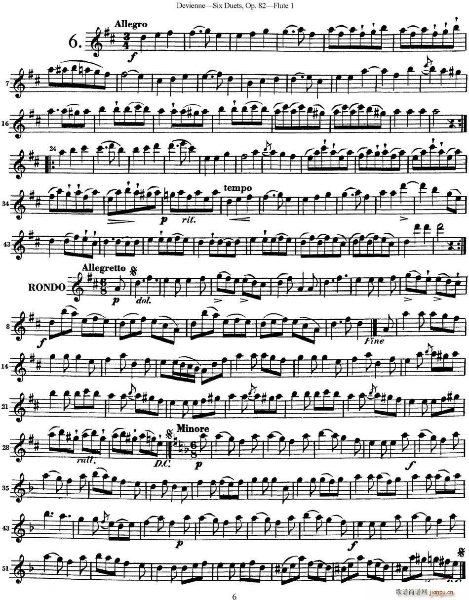 ¾S{LѶСOp 82 Flute 1 NO 6(ѺV)1