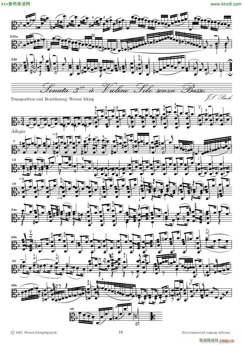 Bach JS BWV 1005 Sonata for Solo Violin in C(V)18