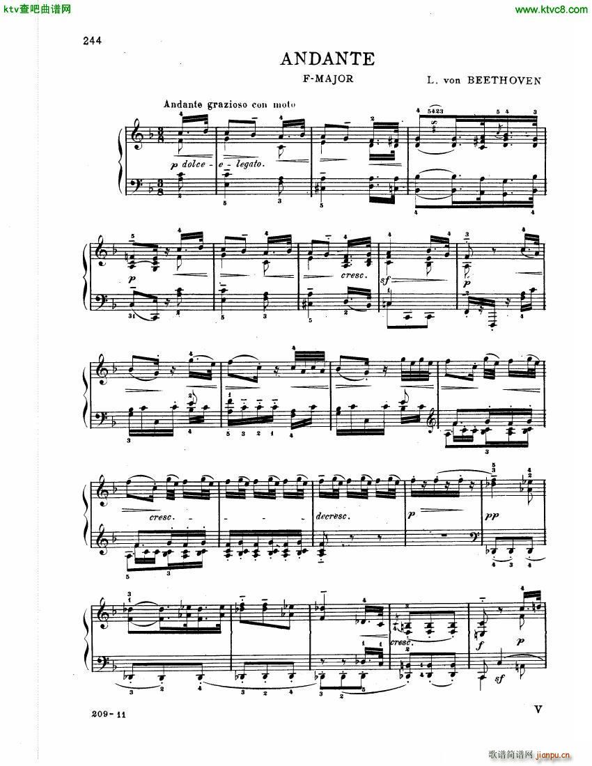 Beethoven WoO 57 Andante Favori in F major(V)1