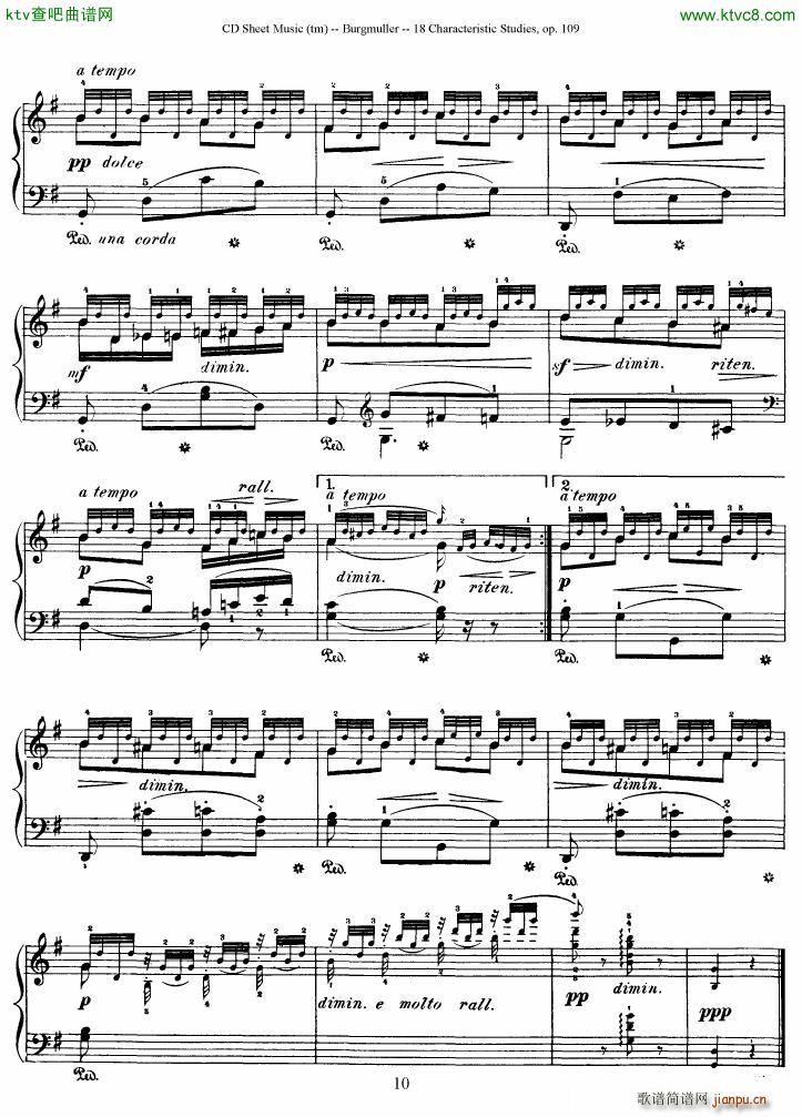 Burgmuller 18 characteristic studies op109(V)10
