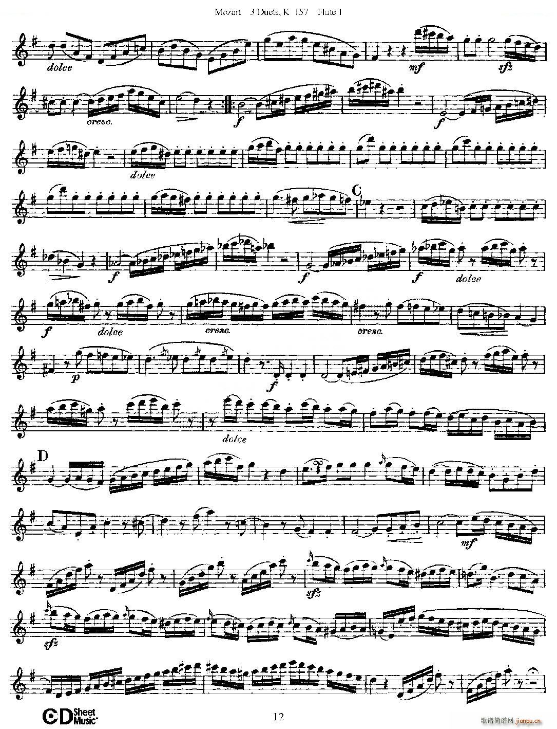 3 Duets K 157 ֮һL  K157̖ ~(ѺV)12