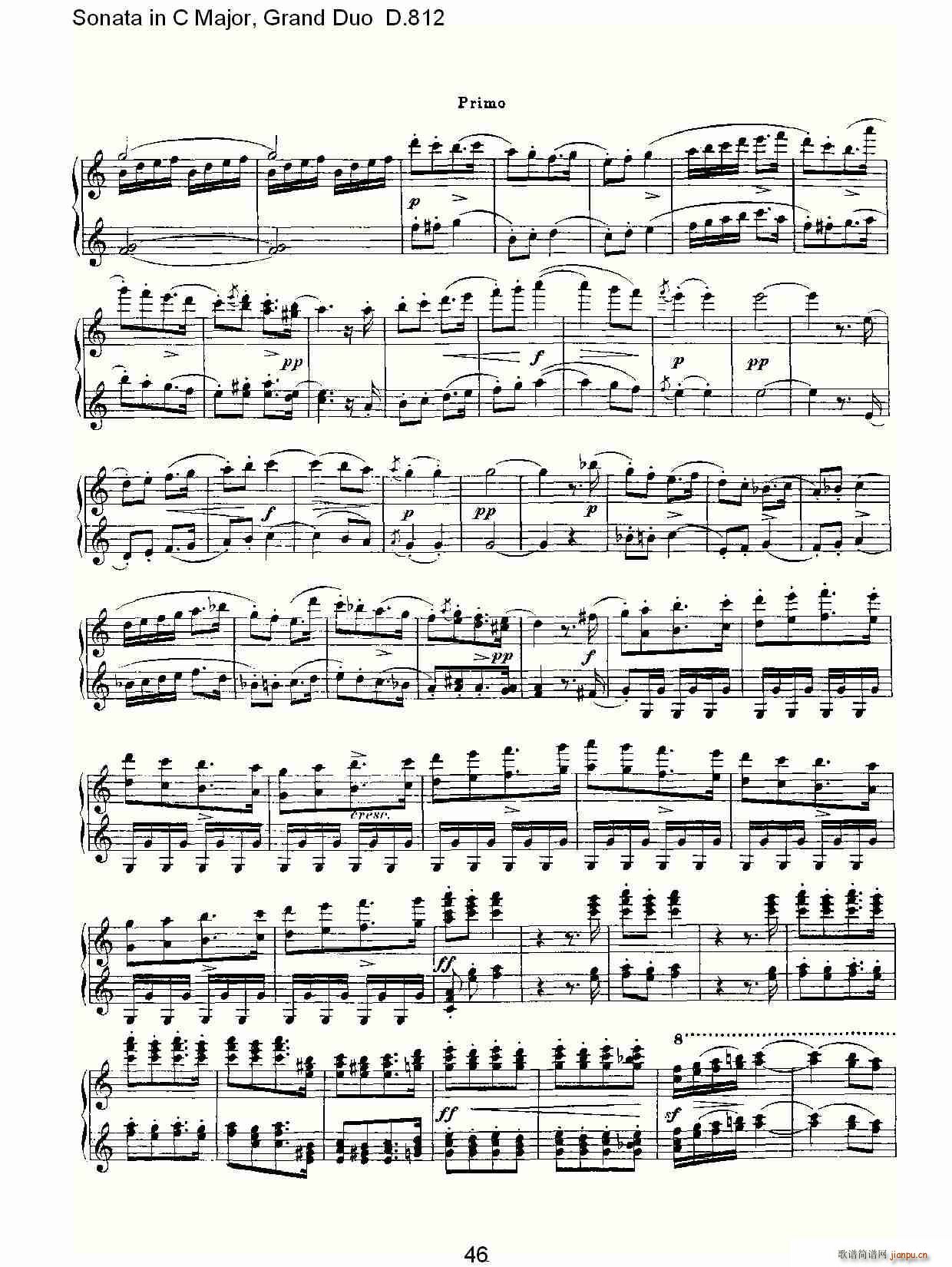 Sonata in C Major, Grand Duo D.812(V)16