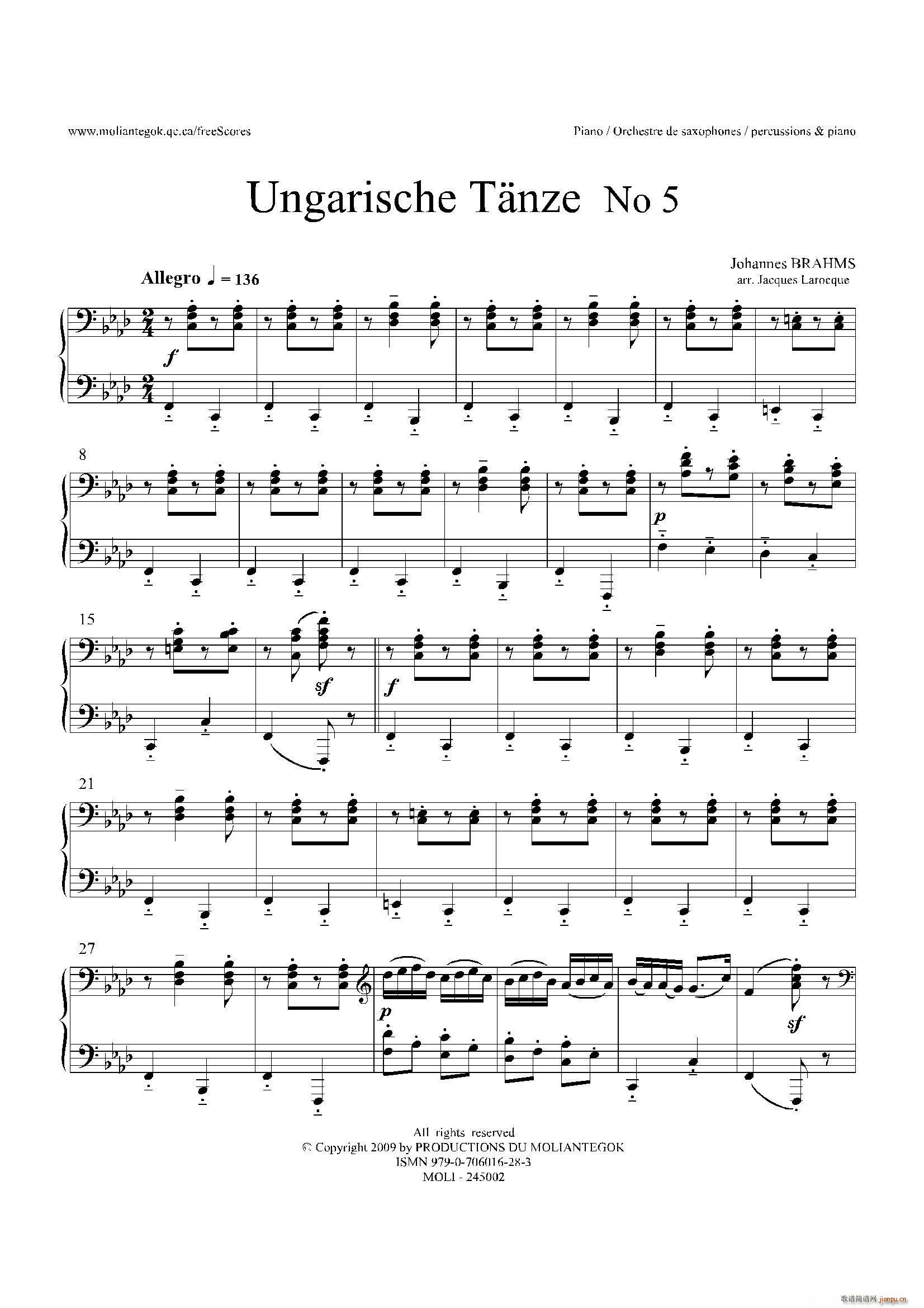 Ungarische Tnze No 5 ʮ?Piano(V)1