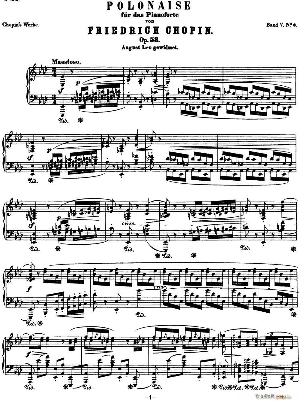 Ф m Ӣ Op 53 A(ch){(dio) Polonaise(V)1