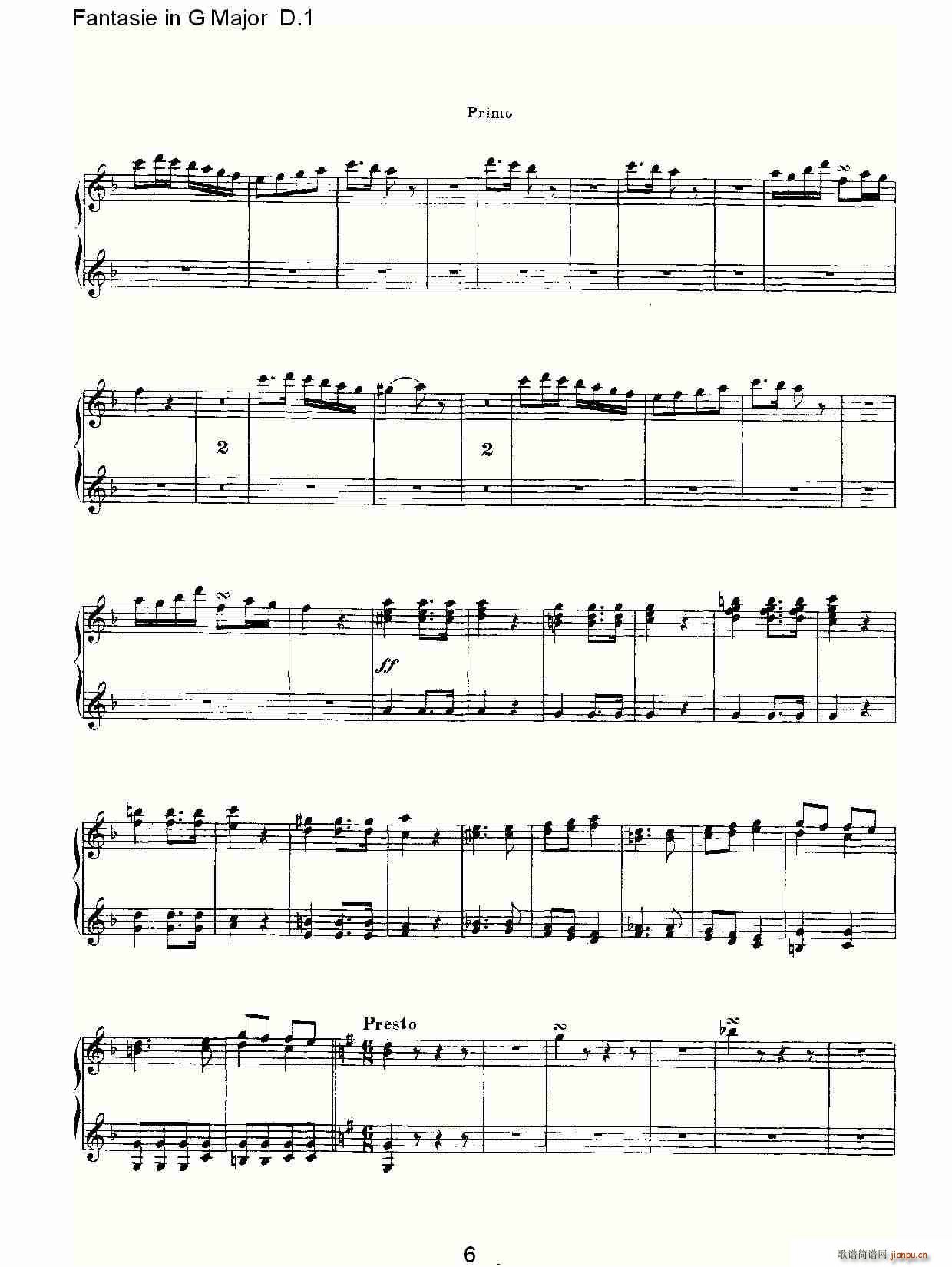 Fantasie in G Major D.1(ʮּ)6