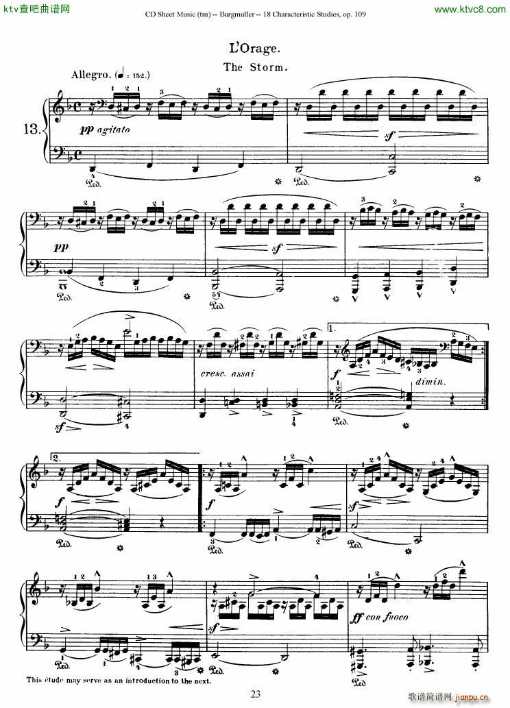 Burgmuller 18 characteristic studies op109(V)23