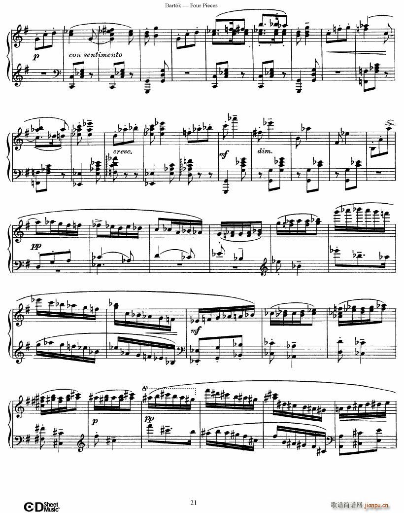 Bartok DD 71 Four Piano Pieces(V)21
