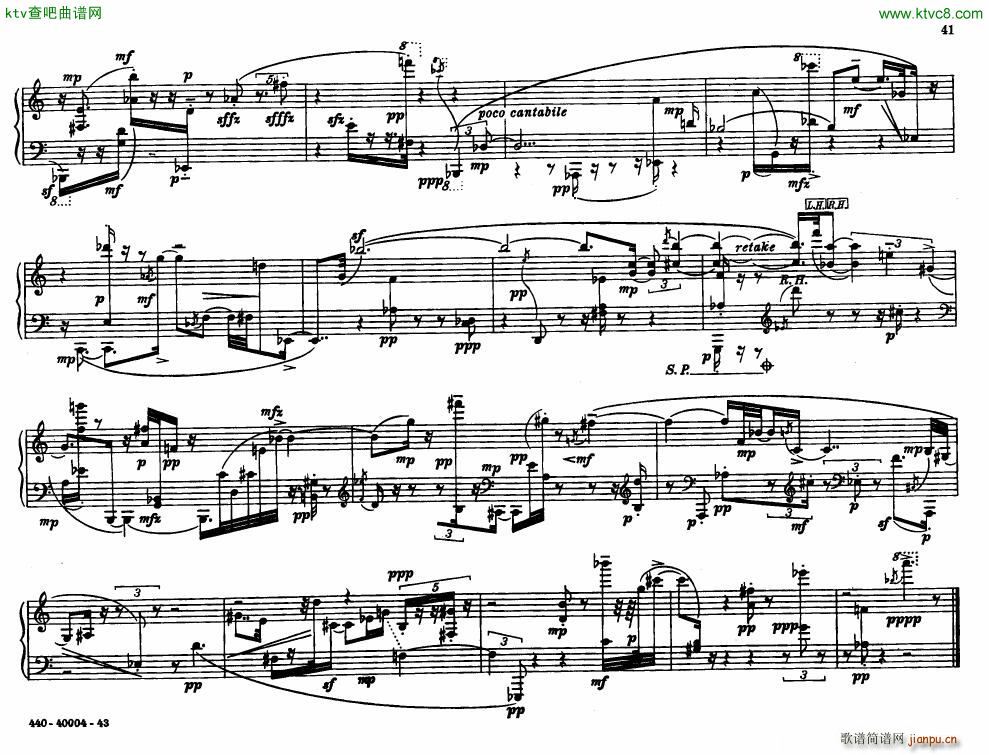 Bolcom 12 etudes for piano(V)41