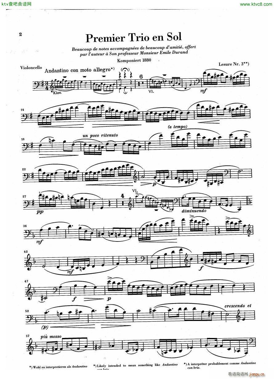 Debussy Piano Trio in G parts(V)10