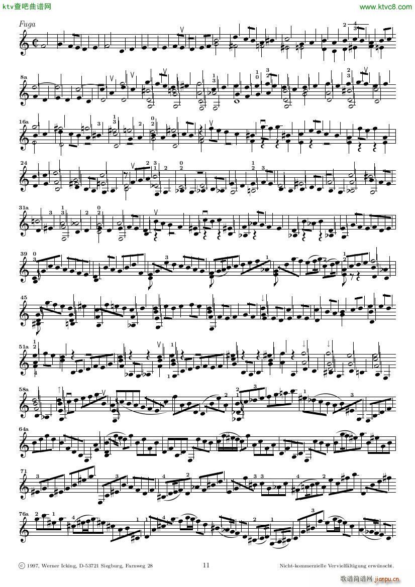 Bach JS BWV 1005 Sonata for Solo Violin in C(V)11