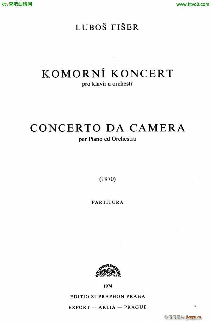 Fiser concerto da camera for piano full score(V)1