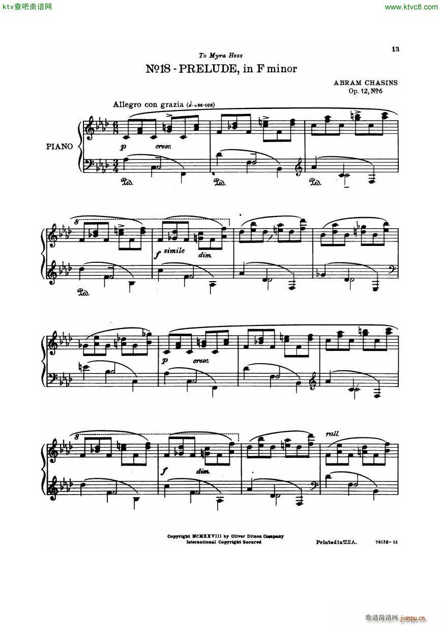 Chasins 12 6 Preludes Book3(V)21
