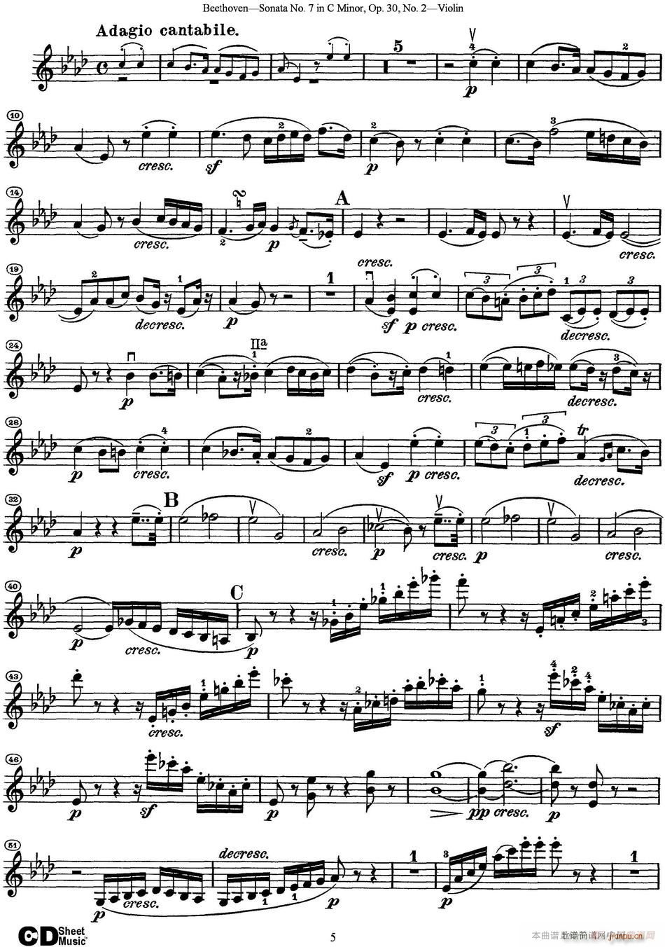 Violin Sonata No 7 in C Minor Op 30 No 2(СV)5