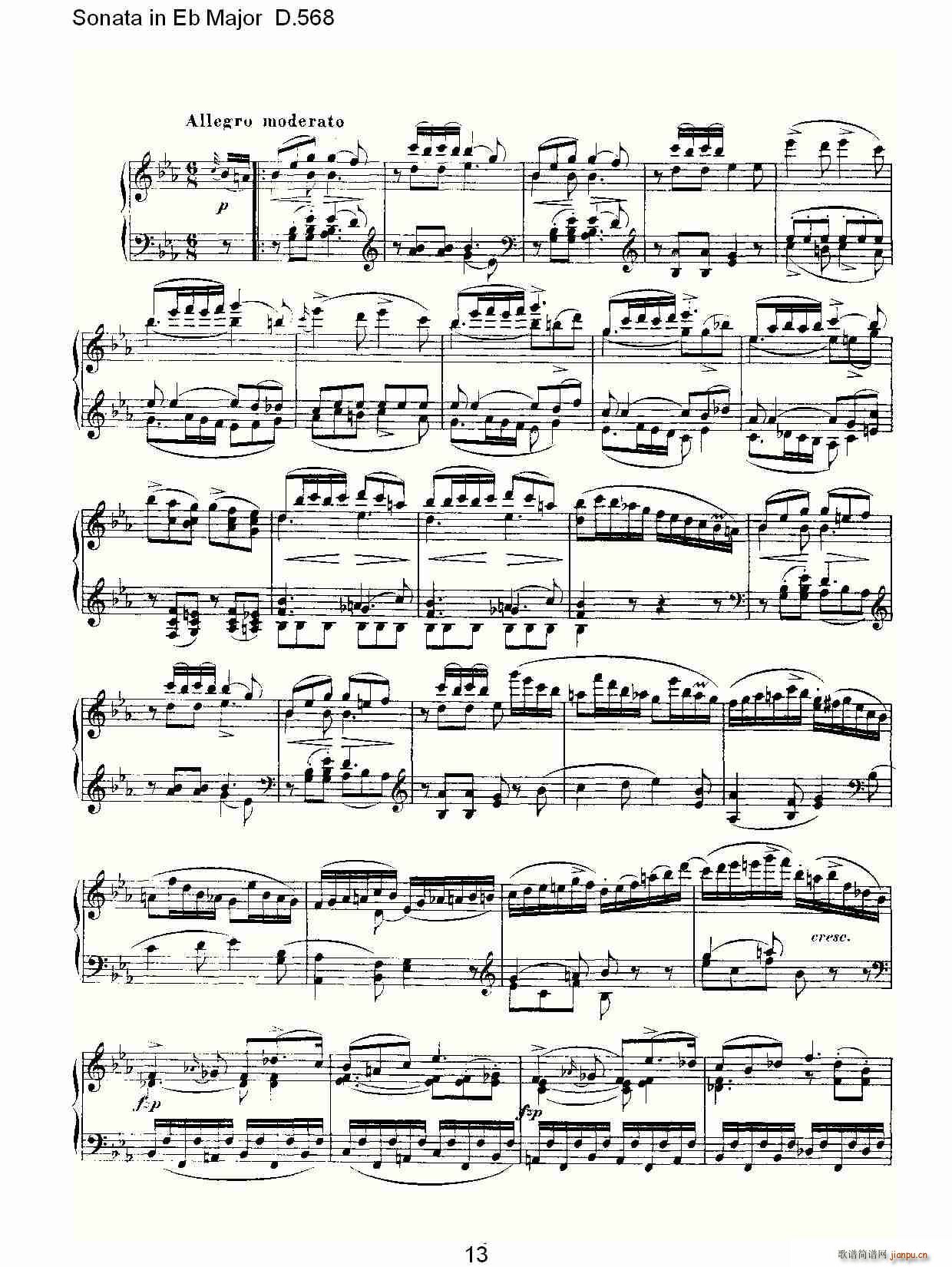 Sonata in Eb Major D.568(ʮּ)13