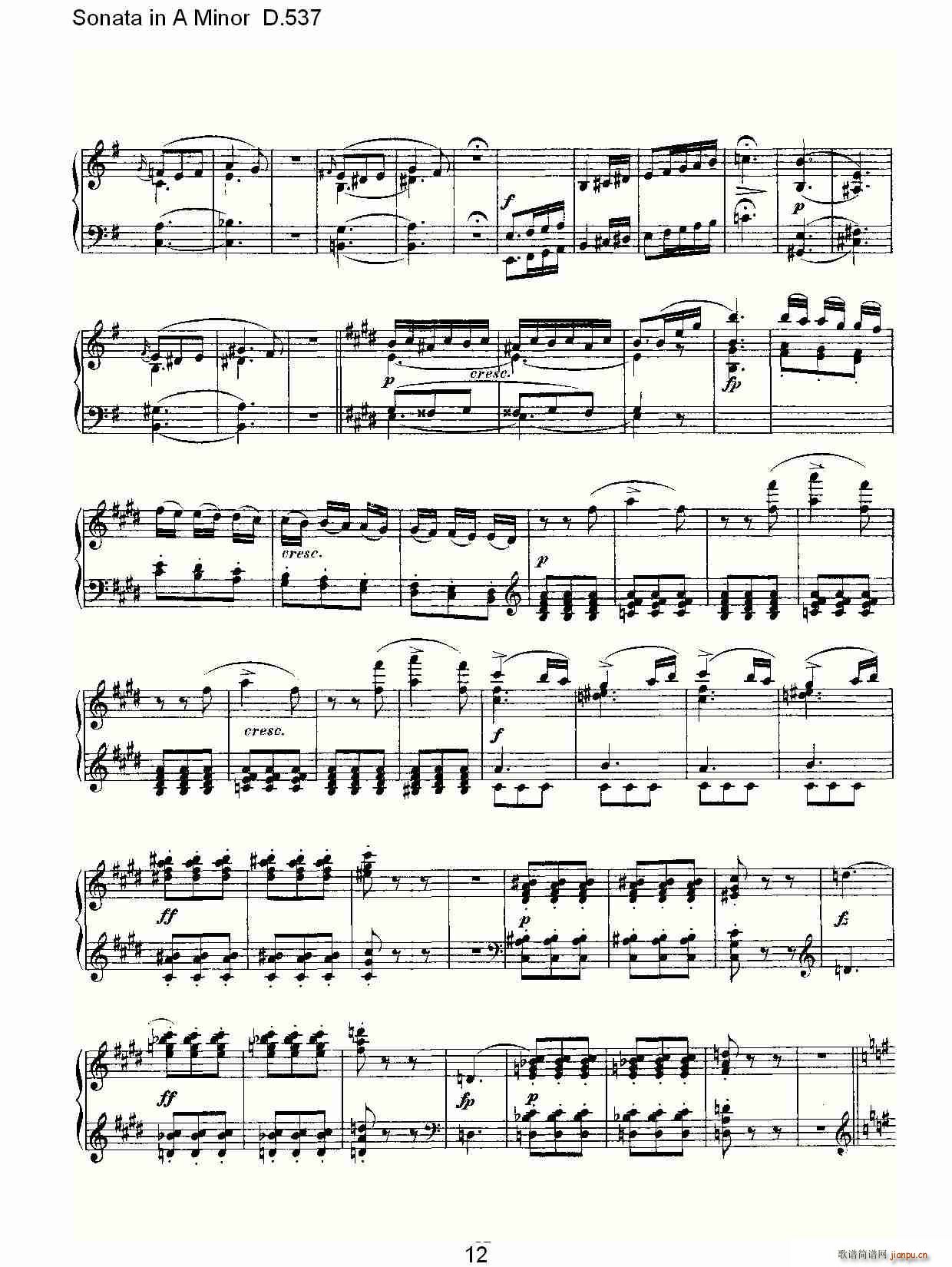 Sonata in A Minor D.537(ʮּ)12