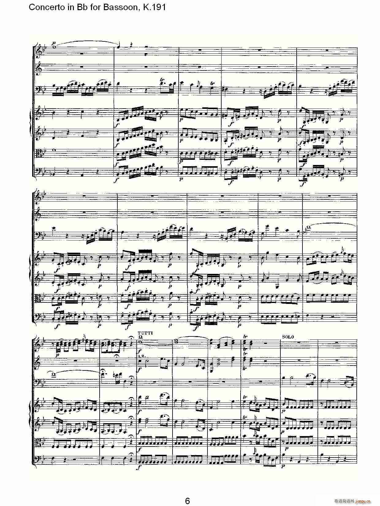 Concerto in Bb for Bassoon, K.191(ʮּ)6