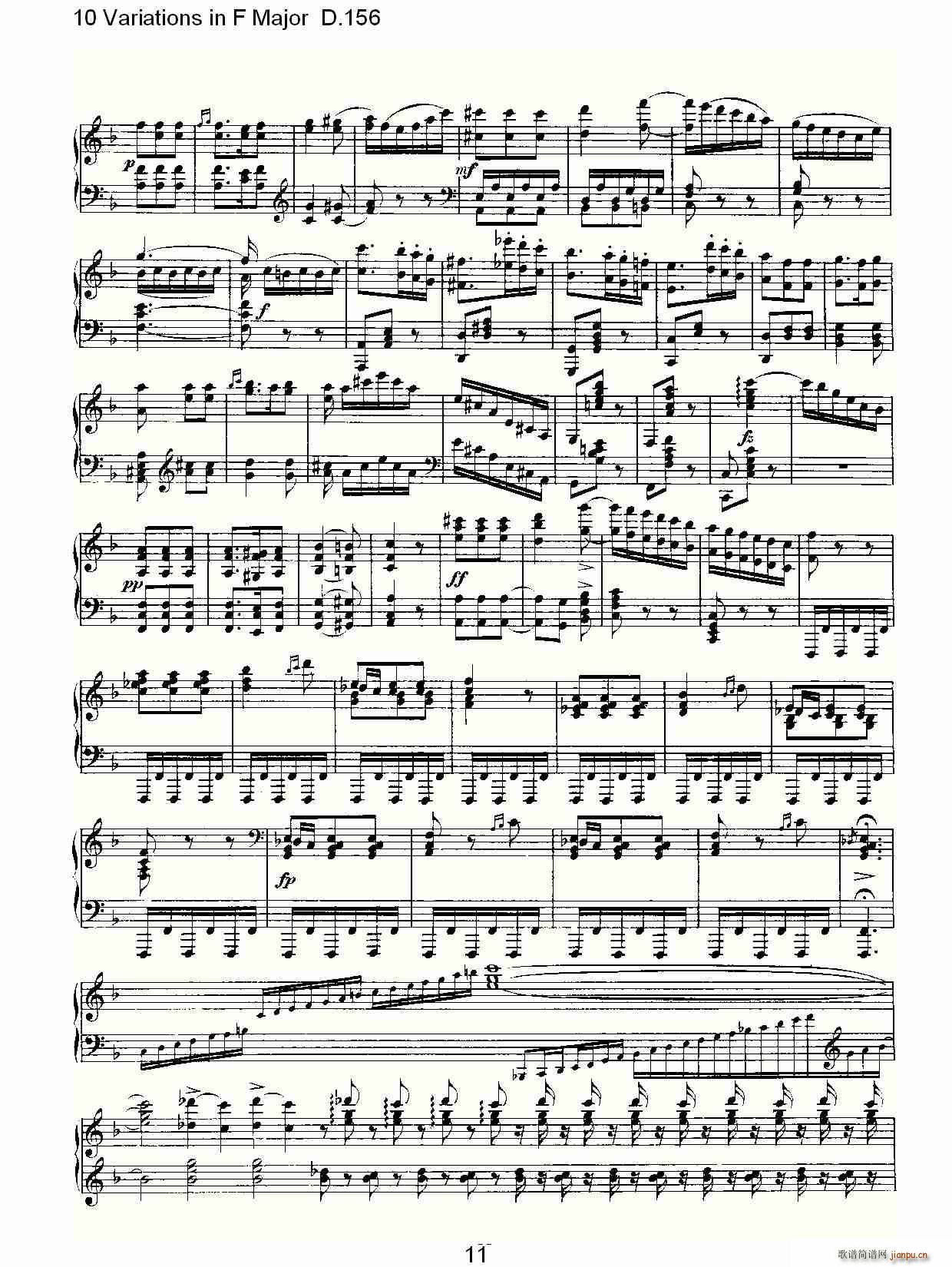 10 Variations in F Major D.156(ʮּ)11