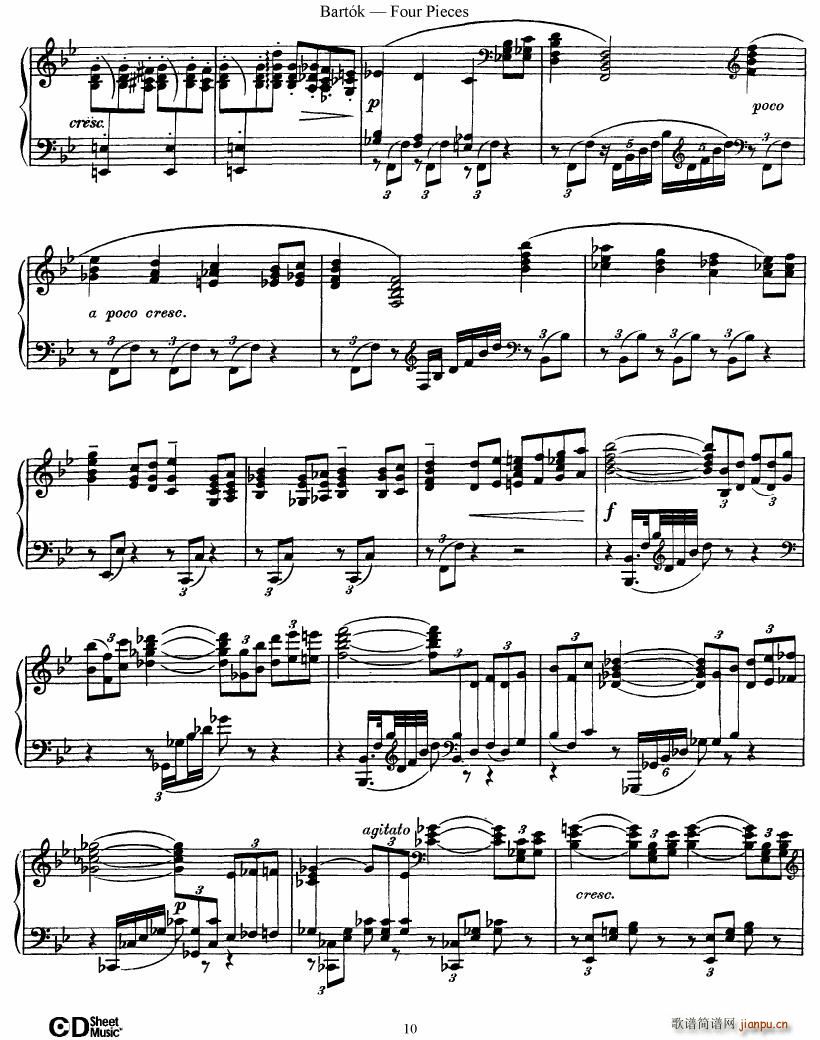 Bartok DD 71 Four Piano Pieces(V)10