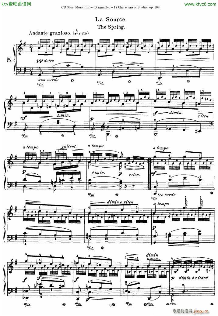 Burgmuller 18 characteristic studies op109(V)9