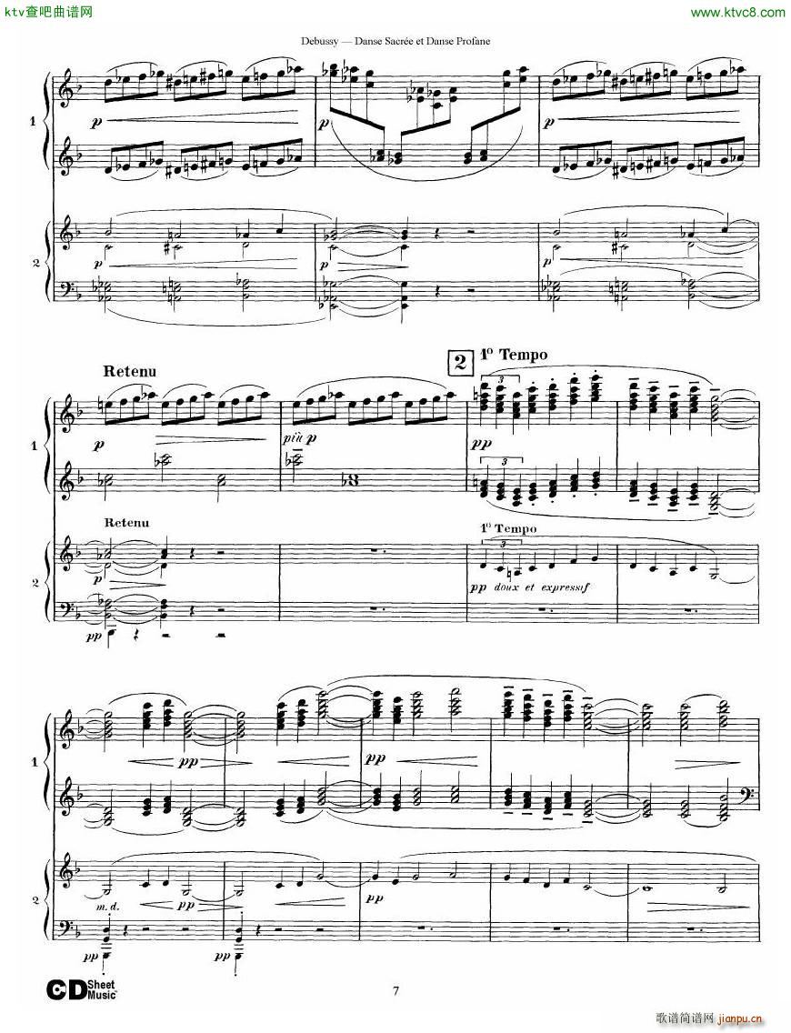 Debussy Danse Sacre et Danse Profane 2 Piano s(V)7