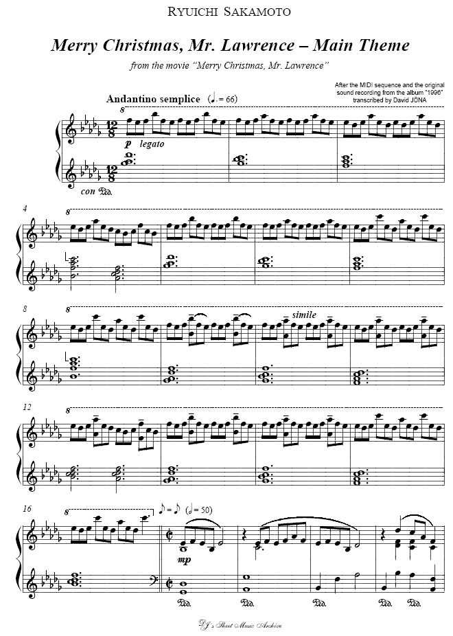 Merry Christmas Mr. Lawrence main theme(V)1