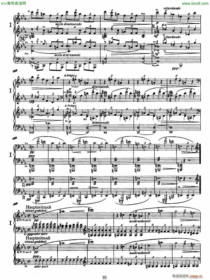 Bruckner Symphony No 4 4 hands arr (V)34