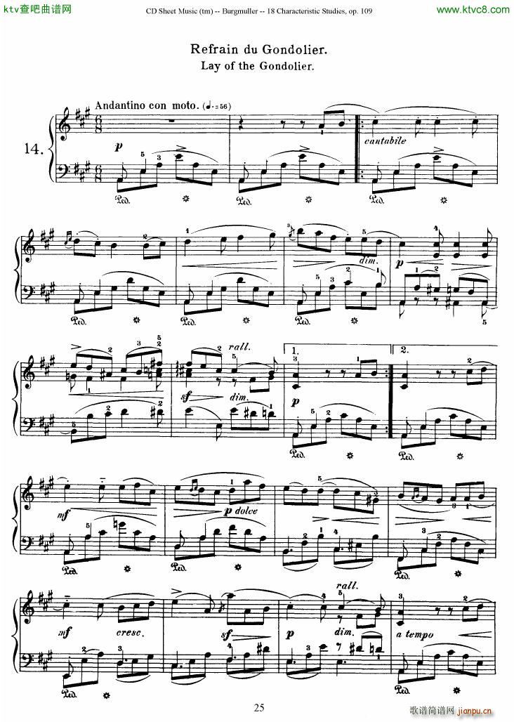 Burgmuller 18 characteristic studies op109(V)25