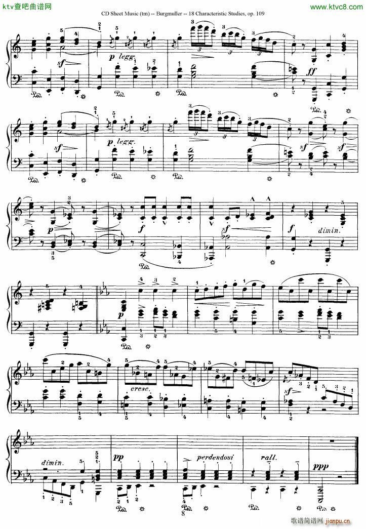 Burgmuller 18 characteristic studies op109(V)8