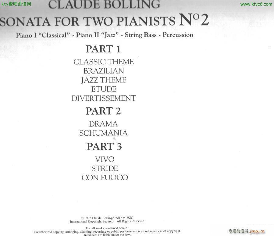 Bolling Sonata for Two Pianist no 2 Part1 1(V)1