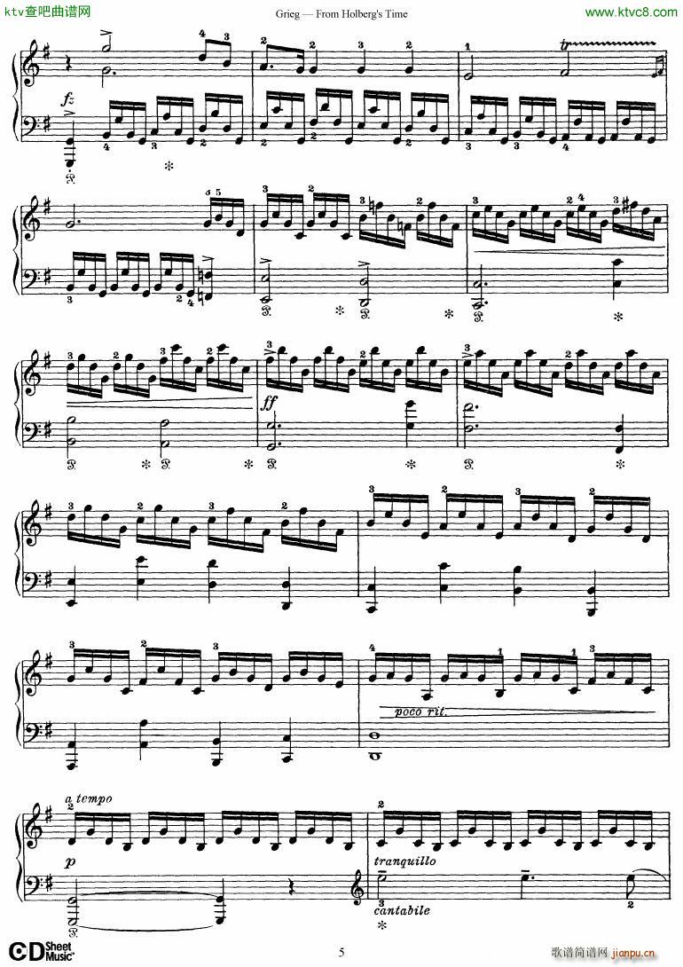 Grieg From Holberg s Time 1 5(V)5