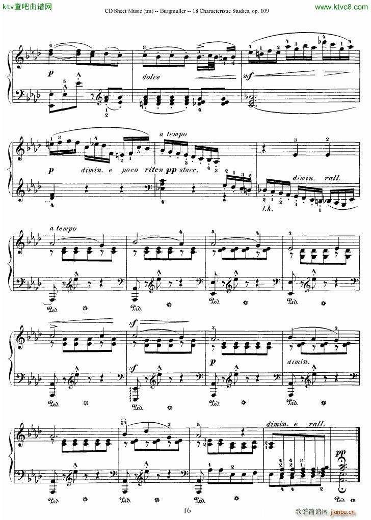 Burgmuller 18 characteristic studies op109(V)16
