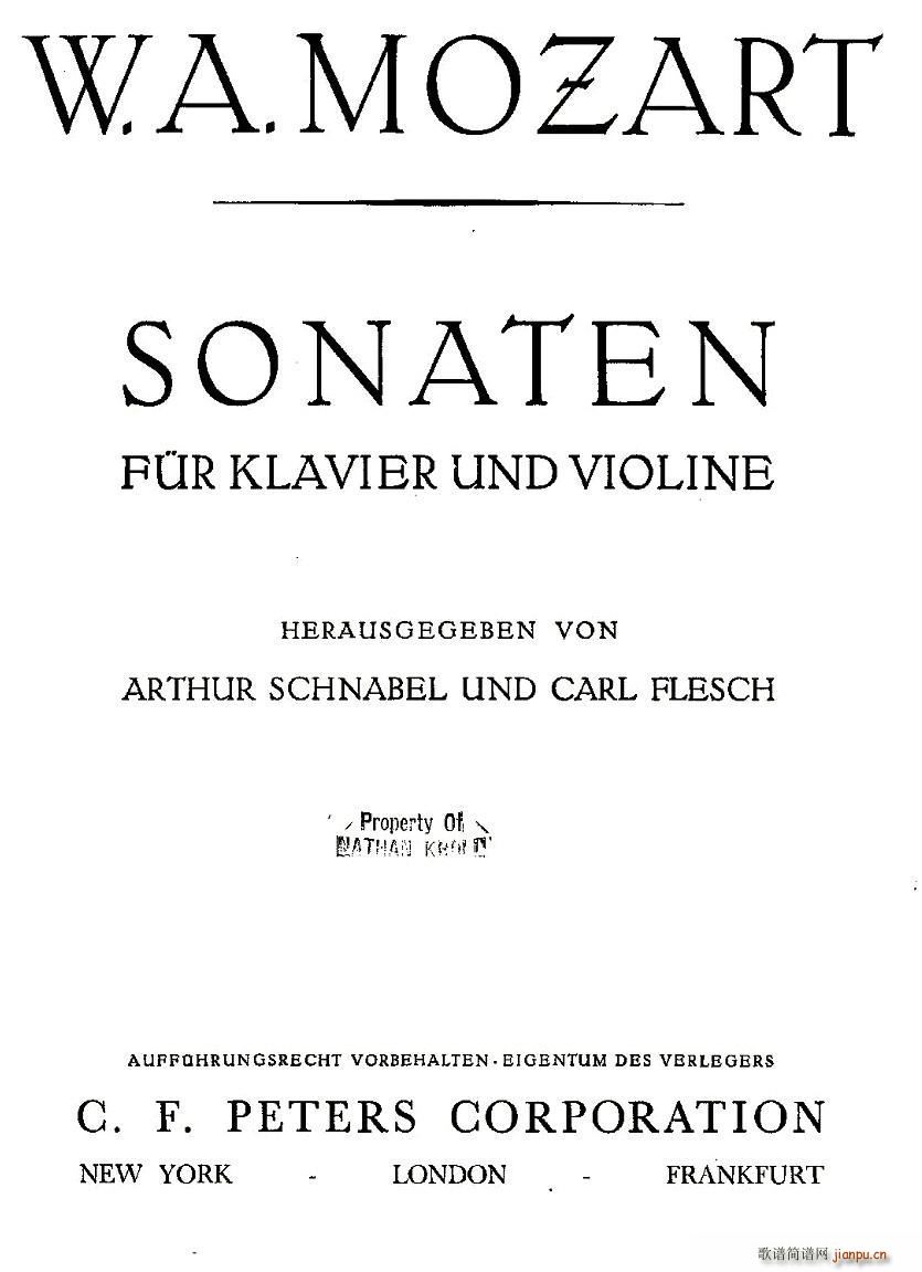 Mozart Violin Sonata No 1 KV 305 һСQ(СV)1
