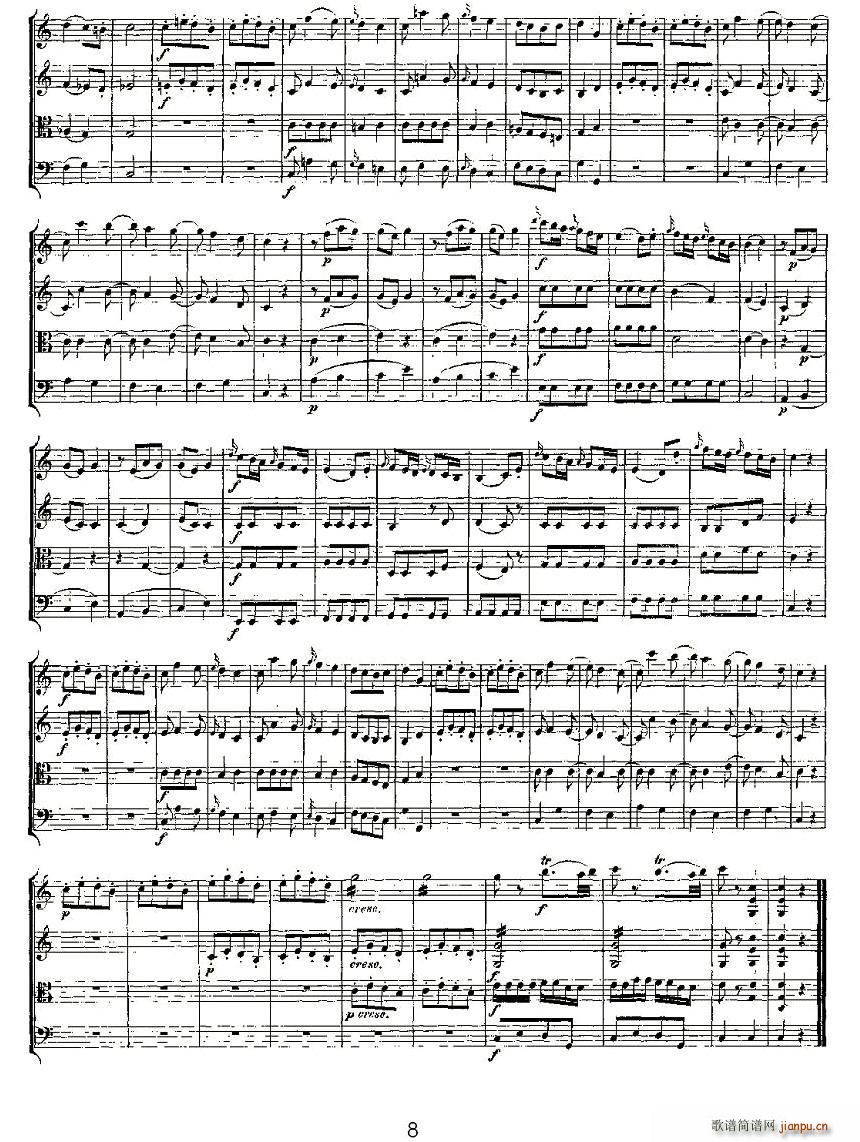 Quartet No 4 in C Major K 157 C{(dio)Ҙ(V)8