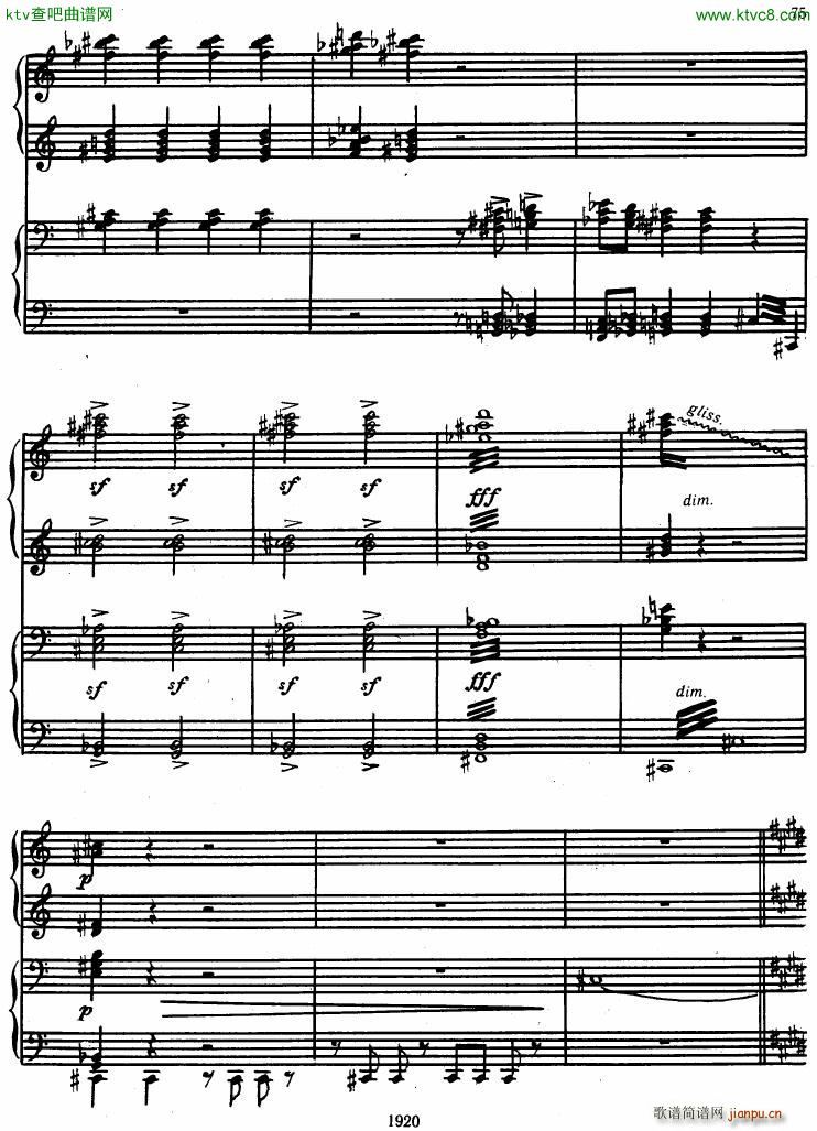Honegger Symphony No 3 Liturgicheskaya 2 pianos (V)13