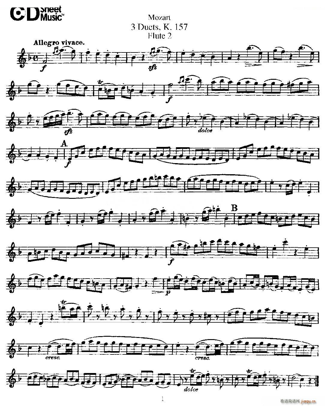 3 Duets K 157 ֮ڶL  K157̖ ~(ѺV)1