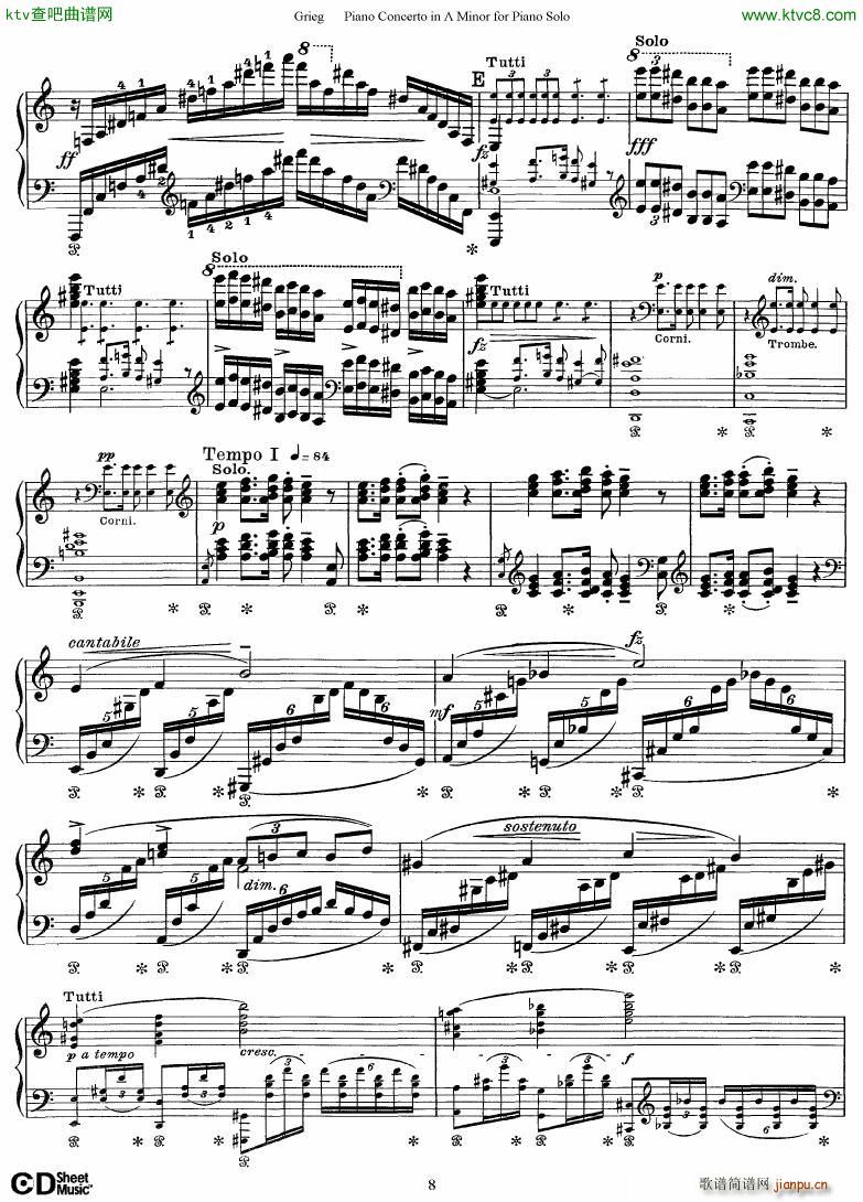 Grieg Piano Concerto solo arr 2 byGrieg(V)8