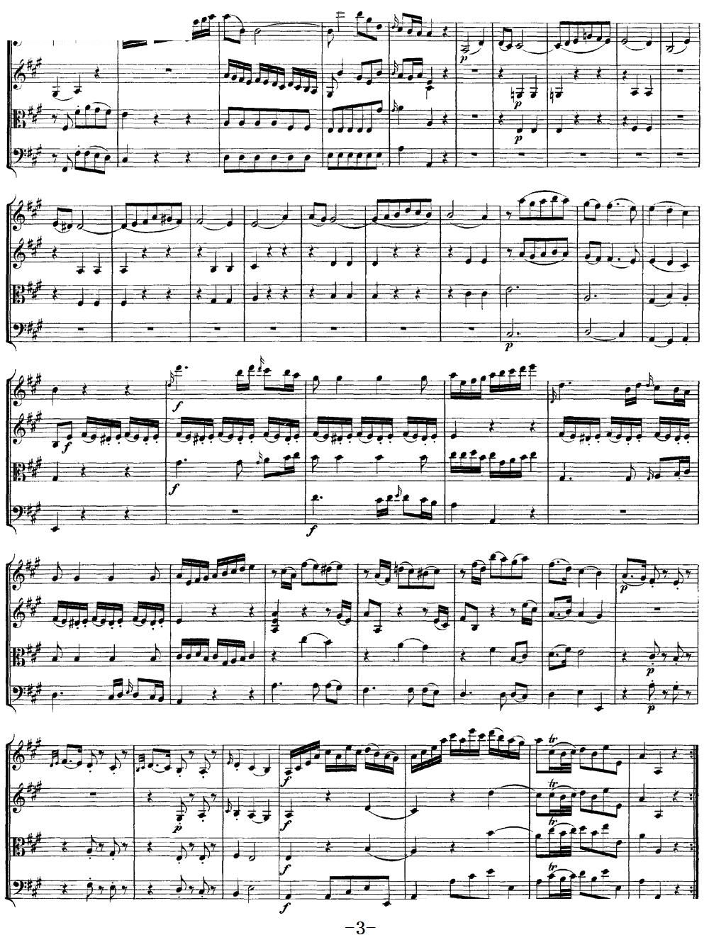 Mozart Quartet No 9 in A Major K 169(V)3