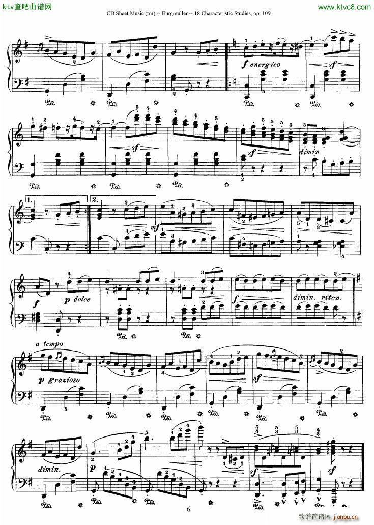 Burgmuller 18 characteristic studies op109(V)6