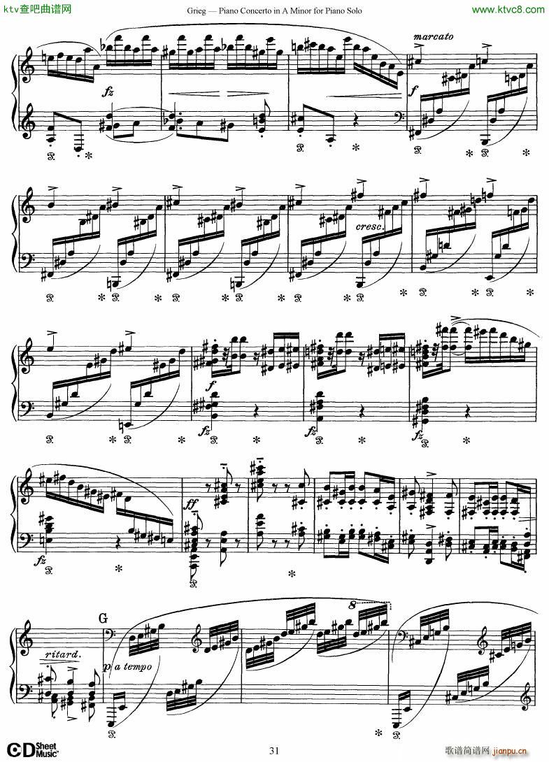 Grieg Piano Concerto solo arr 2 byGrieg(V)31