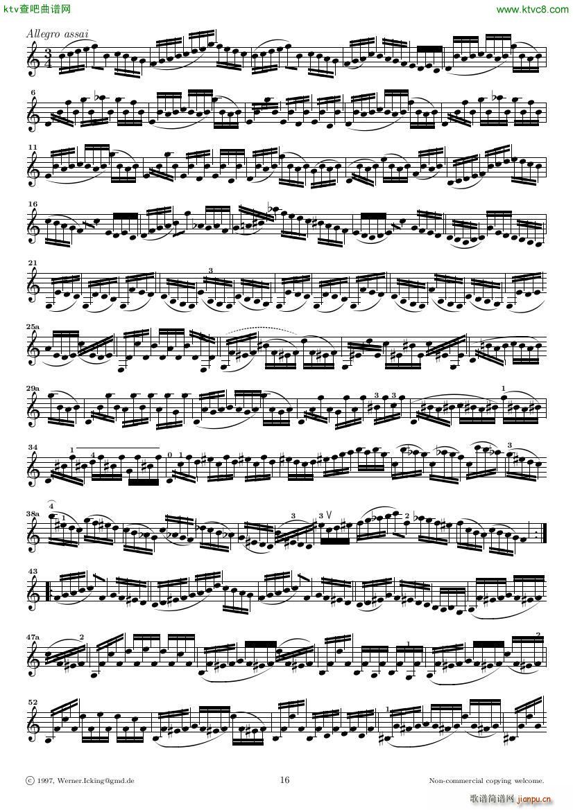 Bach JS BWV 1005 Sonata for Solo Violin in C(V)16