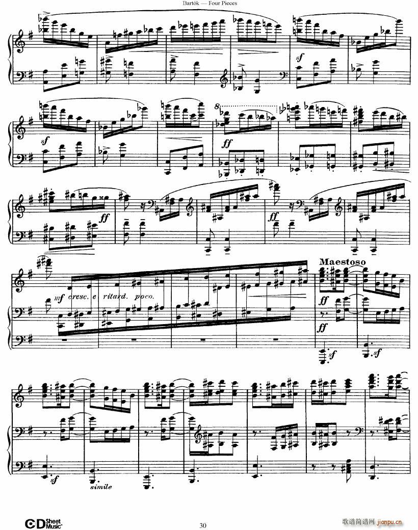 Bartok DD 71 Four Piano Pieces(V)30